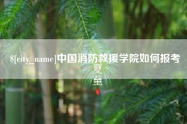 武义县中国消防救援学院如何报考