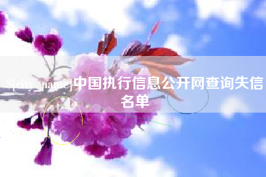 武义县中国执行信息公开网查询失信名单