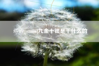 武义县九金十银是干什么的