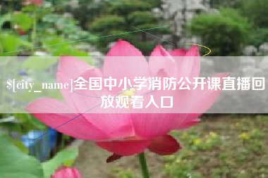 武义县全国中小学消防公开课直播回放观看入口