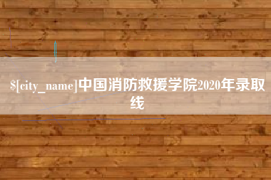 武义县中国消防救援学院2020年录取线