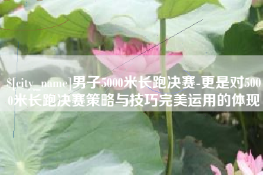 武义县男子5000米长跑决赛-更是对5000米长跑决赛策略与技巧完美运用的体现