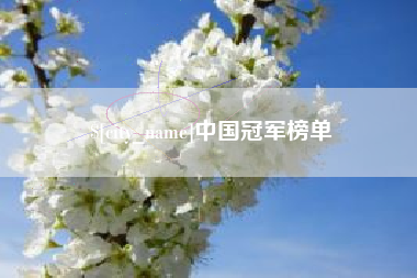 武义县中国冠军榜单