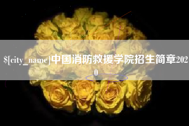 武义县中国消防救援学院招生简章2020