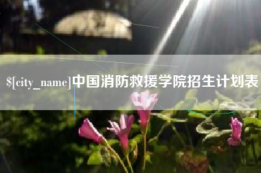 武义县中国消防救援学院招生计划表