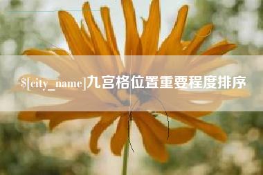 武义县九宫格位置重要程度排序