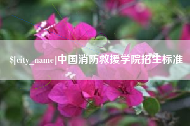 武义县中国消防救援学院招生标准